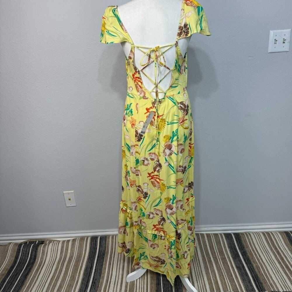 Urban Outfitters Women's Seashell Siren Lace Up Back Maxi Summer Dress Size L - Picture 5 of 16